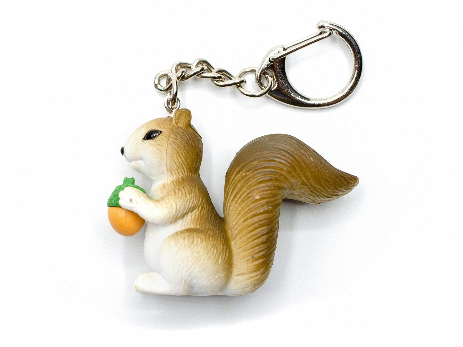 Porte-clés écureuil Gris Humoristique - Pendentif Caoutchouc Dur 50mm, Fait Main à Berlin