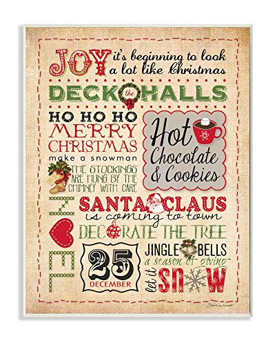 Plaque murale art Le Joy Deck The Halls Stupell décoration de Noël - 2