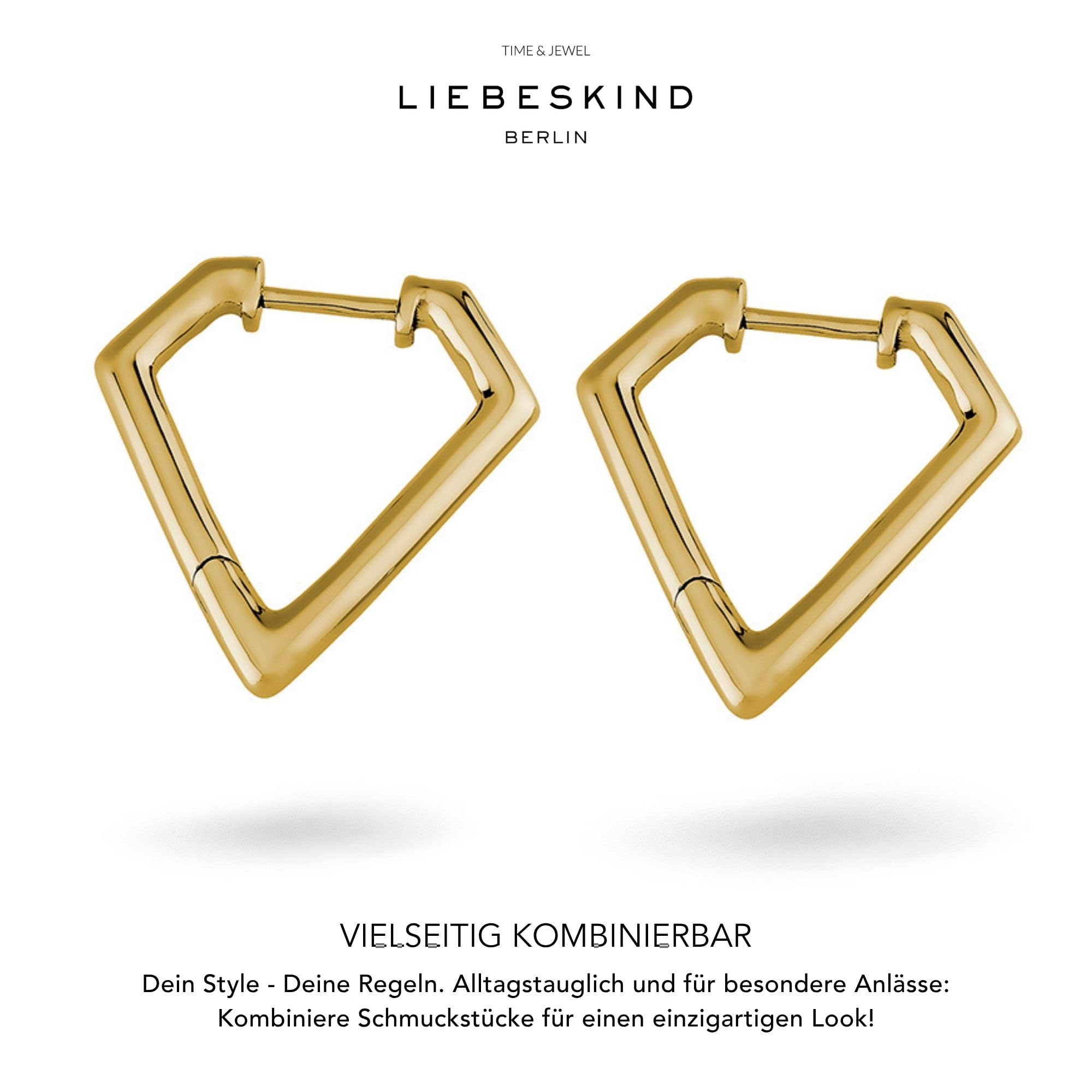 LIEBESKIND BERLIN Damen Ohrringe – Geometrisch & Dreieckig – Edelstahl Ohrschmuck in verschiedenen Farben – Klapp-Ceole minimalistisch & modern