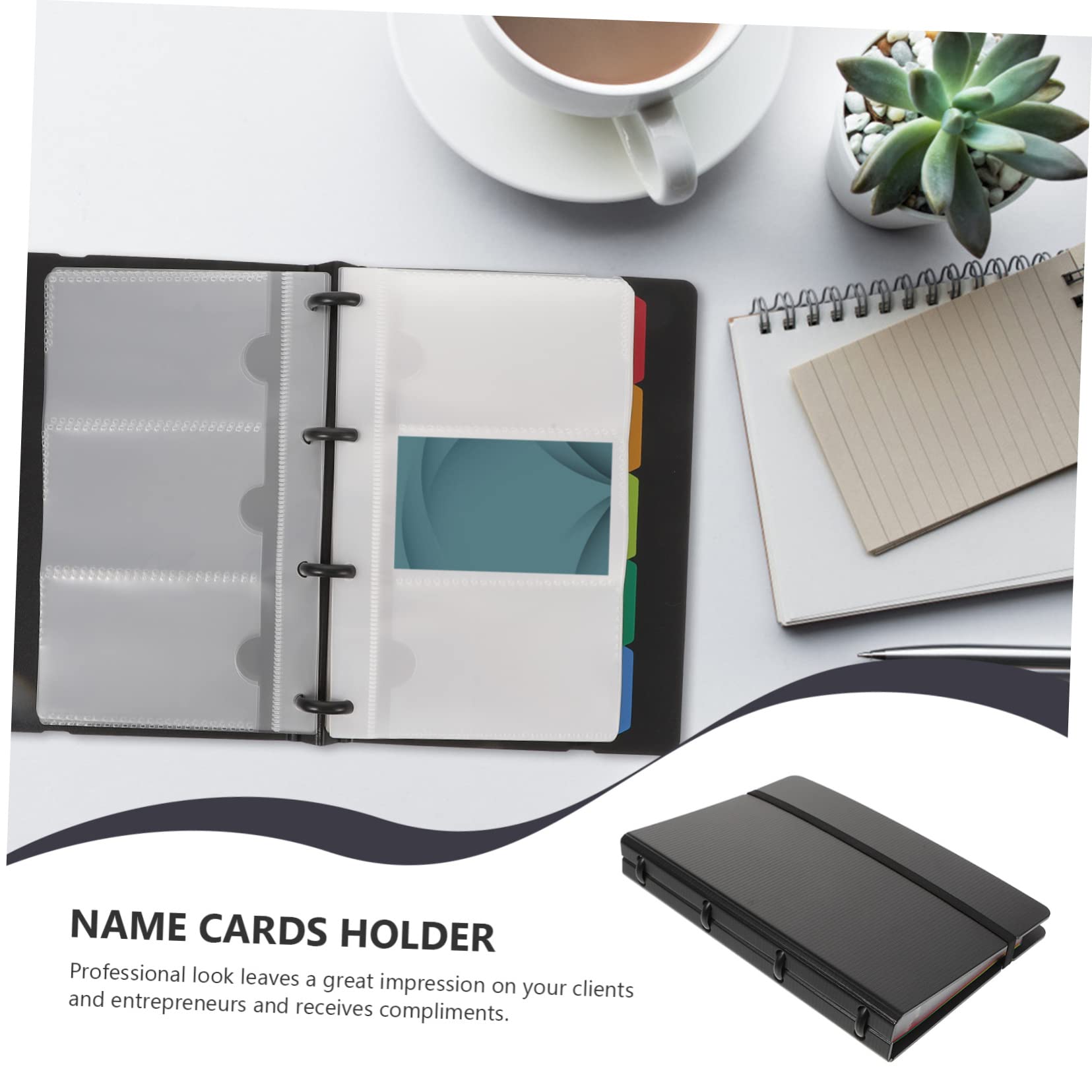 Uonlytech 180 Buste Porta Cartellini, Copertina in PP, Organizer Portatile per Nomi e Carte, Facile da Usare, Design Professionale