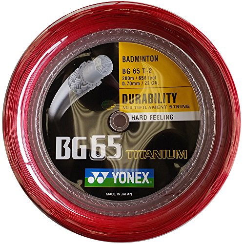 Bobina Yonex BG-65 Ti Red de 200 metros para entrenamientos intensos de bádminton