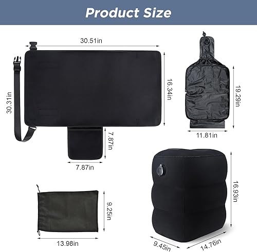 Miniatura 9 de Cama de avión para niños pequeños | Extensor de asiento de avión para niños | Fácil de instalar para avión, tren, automóviles | Artículos esenciales