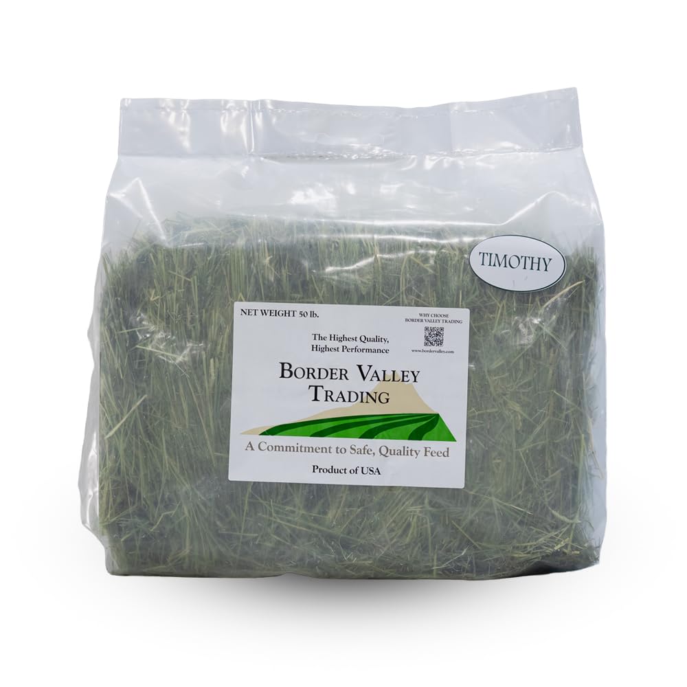 Border Valley Timothy Hay Bale in Bag, 40 lb - High Fiber Grass Hay for Rabbits, Guinea Pigs, Chinchillas, Tortoises, Horses and Livestock - Classic Coarse Grass Hay, Farm-to-Home Freshness - image 2