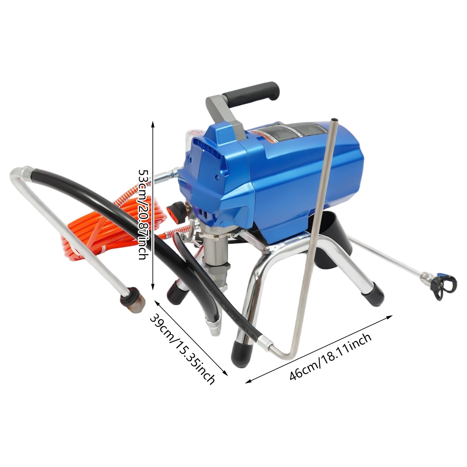 Airless pistolet natryskowy do farb ściennych z rurą wysokociśnieniową 3000 W, 3000 psi, natryskiwacz wysokociśnieniowy