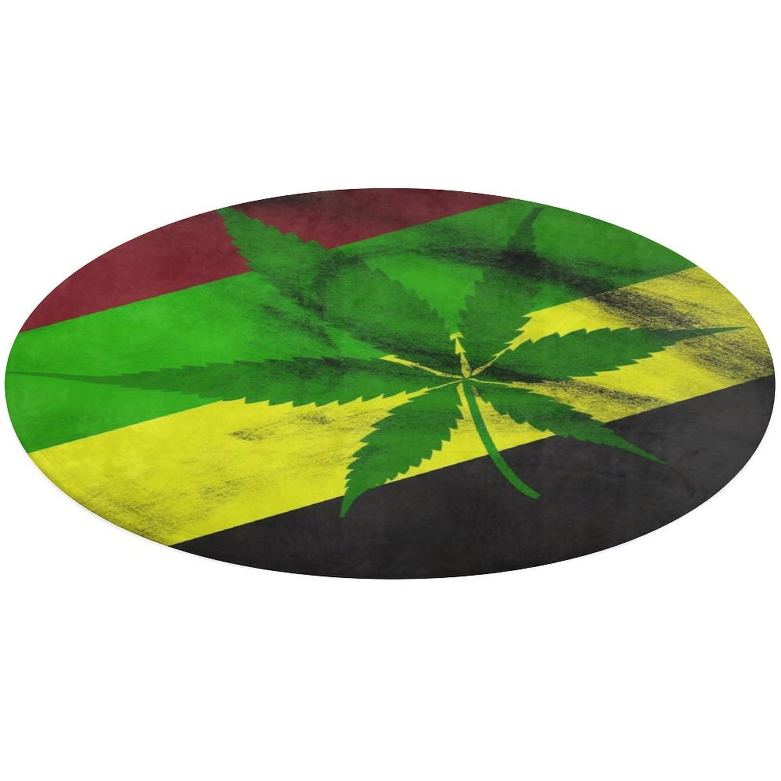 Tapis de sol rond Jamaïque en velours corail antidérapant 90 cm