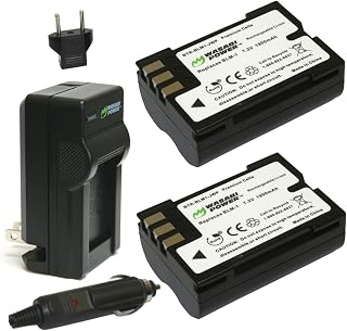 Wasabi Power Battery (2-Pack) & Charger for Olympus BLM-1, BLM-01, PS-BLM1, BLM-5, PS-BLM5 & Olympus C-5060, C-7070, C-8080, E-1, E-3, E-5, E-30, E-300, E-330, E-500, E-510, E-520
