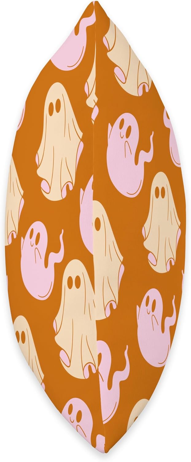 Cute Spooky Ghost Pastel Goth Retro Groovy Halloween Brown Throw Pillow