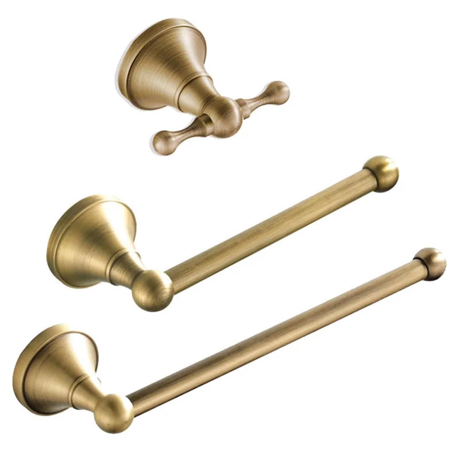 Bryske Robe Hook 2 Pcs Bathroom Accessories Antique Brass Wall Mounted Toilet Paper Holder Towel Ring Robe Coat Hook Hardware(Robe Hook)