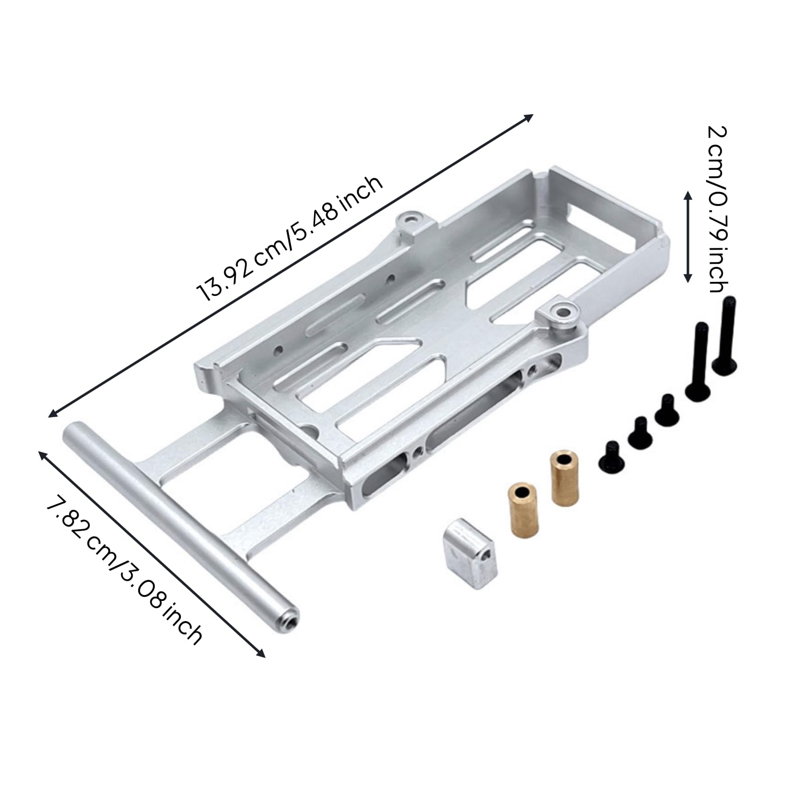 Baoblaze Componente Industrial Bandeja RC Soporte Base Accesorio Soporte para Meijiaxin H12Y H12Y Plus de Aluminio con Estructura Ventilada y Barra Delantera, Plateado