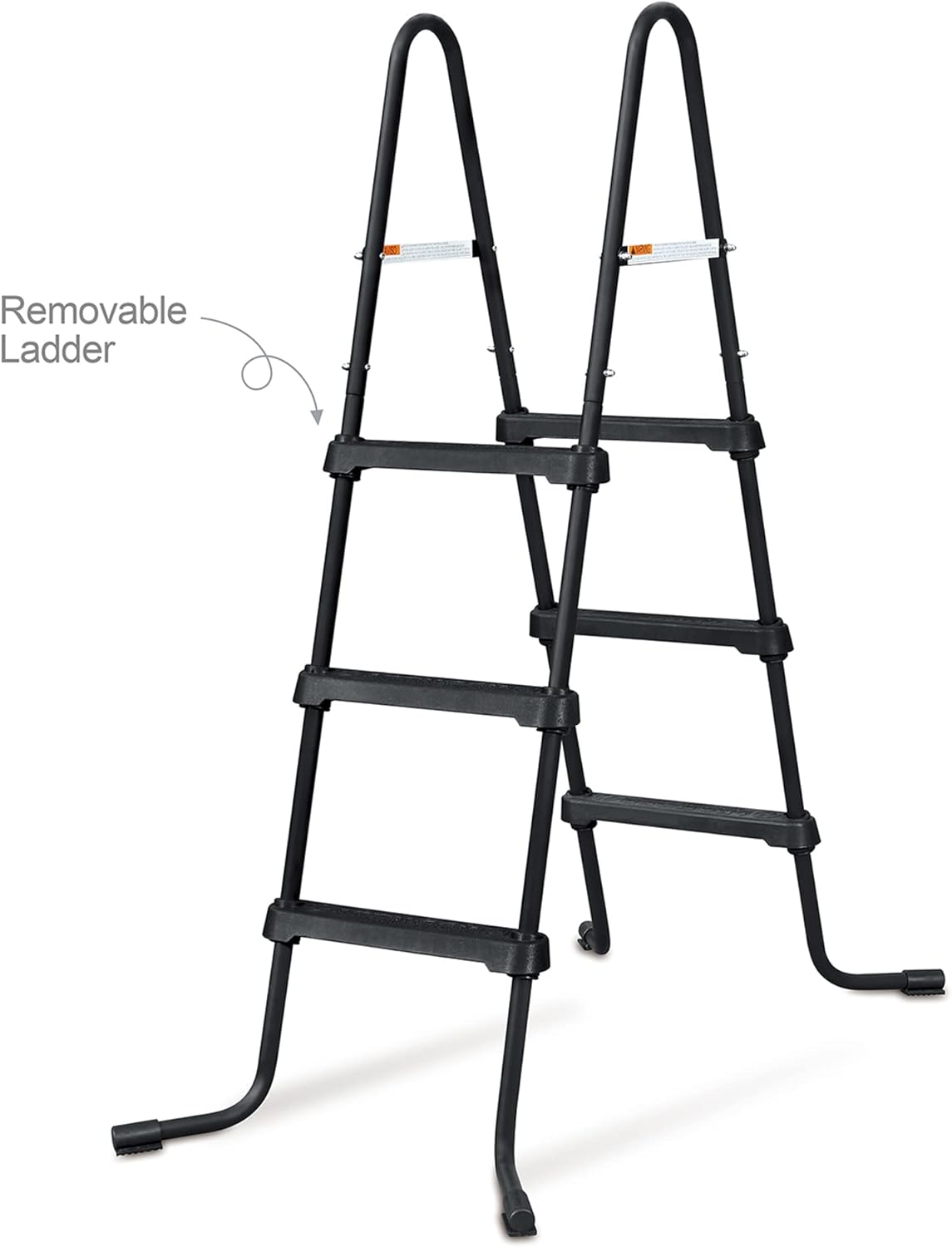 Funsicle 36 Inch SureStep 3-Stair Swimming Pool Ladder with 15' x 36" Quickset Ring Top Above Ground Swimming Pool, Dark Triple Basketweave