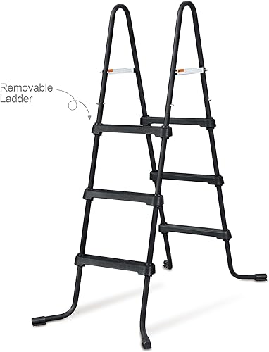 Miniatura 8 de Summer Waves P5436000K - Escalera de piscina de 36 pulgadas SureStep de acero ligero y resistente para exteriores, color negro