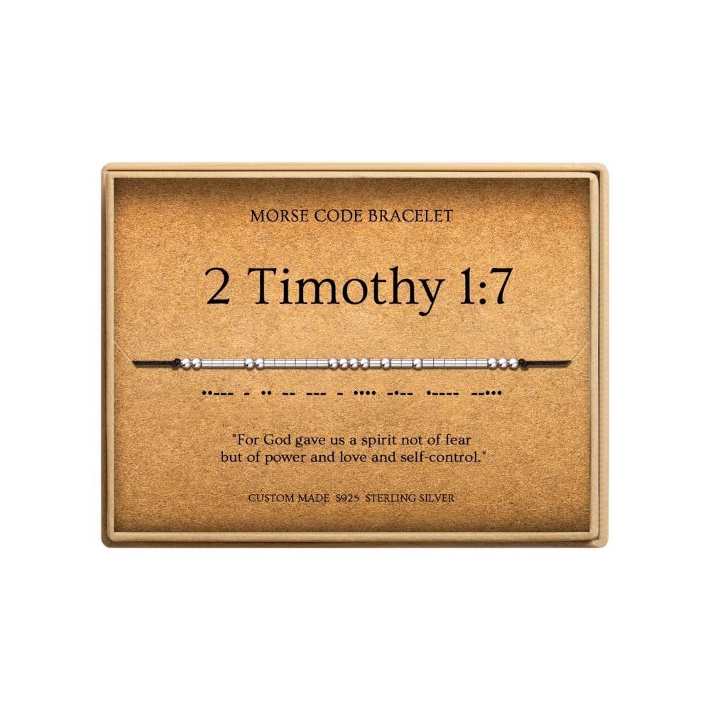 Loved CreationsMorse Code Bible Verse Ispirational Bracelet Gift for women Morse Code Best Friend Bitrhday Gifts Adjustable Size