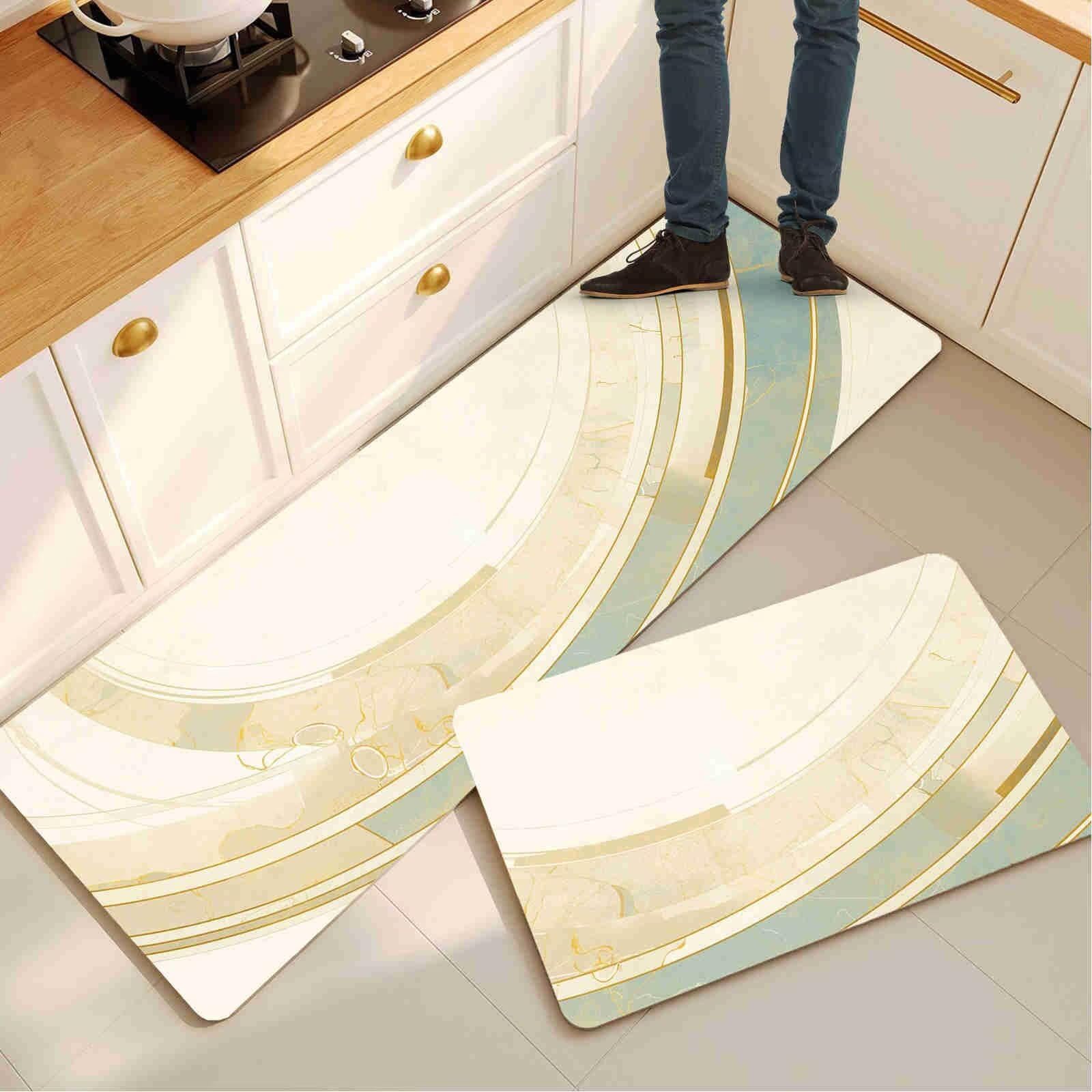 Alfombras de cocina de diseño moderno pack 2 piezas de alta densidad