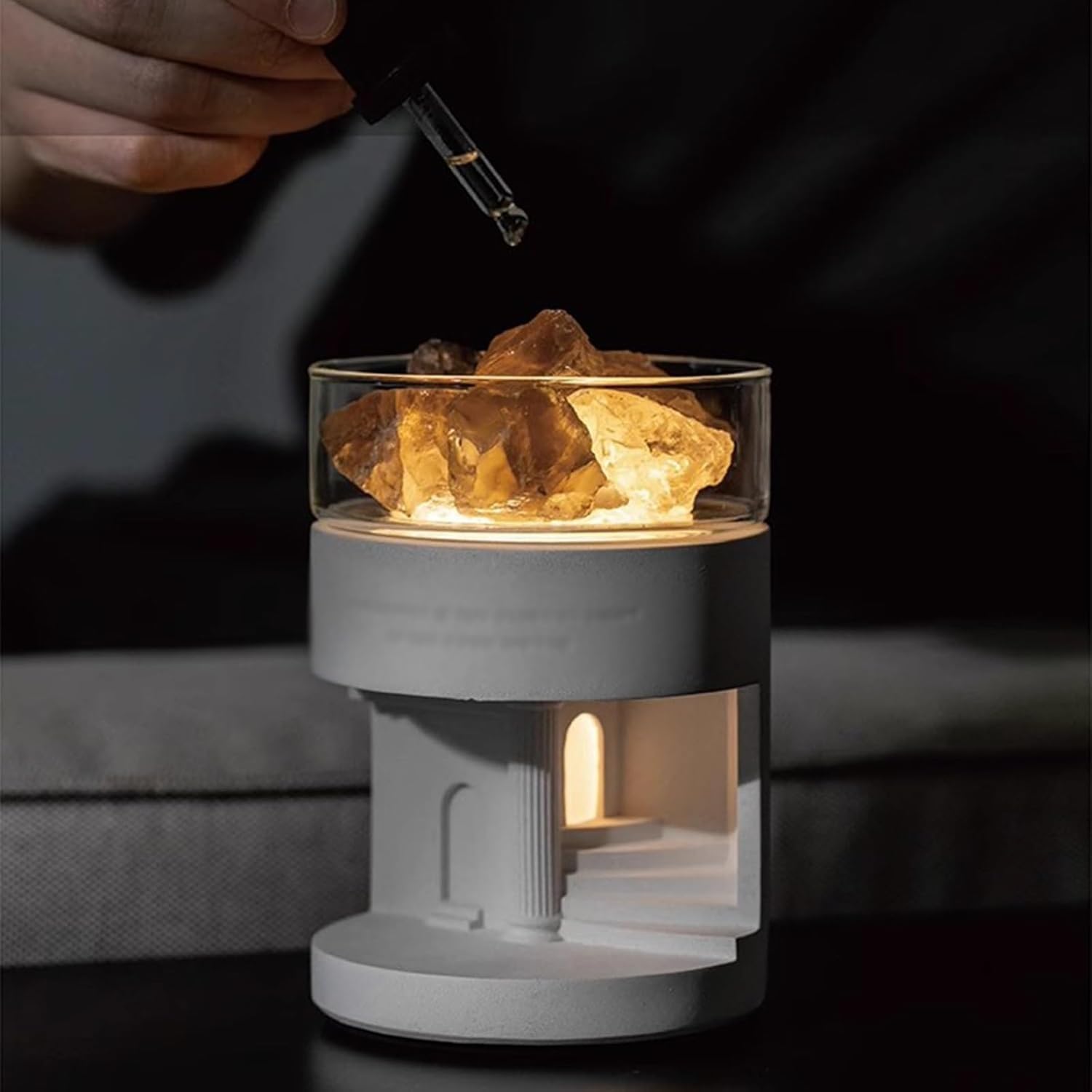 Nocna lampa stołowa bezpłomieniowa aromaterapia lampka nocna dyfuzor kamień sypialnia pobyt zapach atmosfera oleje premium