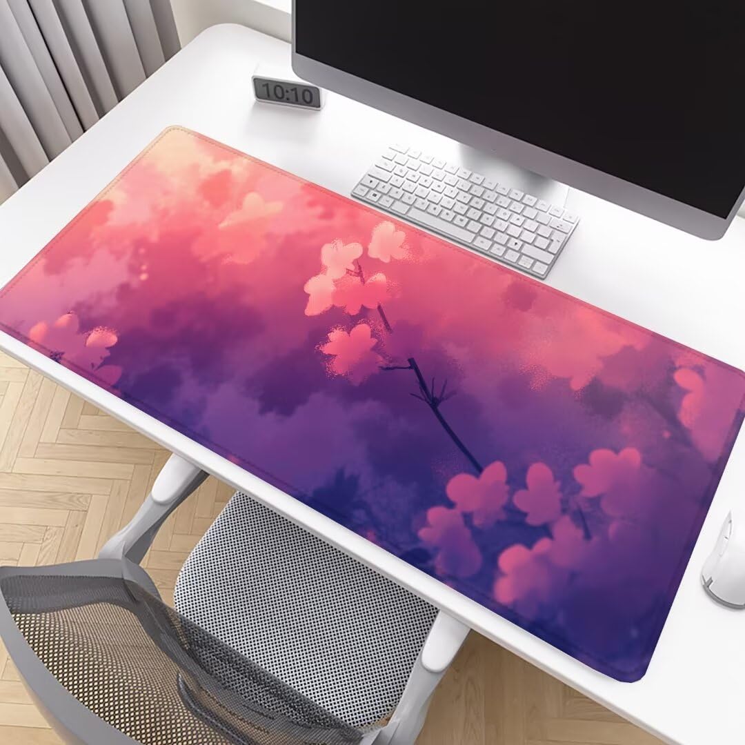 Tapis de Souris de Jeu Bleu Tapis de Souris XXL 1600x800x3mm Rose Tapis Souris Gaming Grand, avec Bords Surpiqués et Base en Caoutchouc AntidéRapant Surface, AméLiore La PréCision et La Vitesse D22