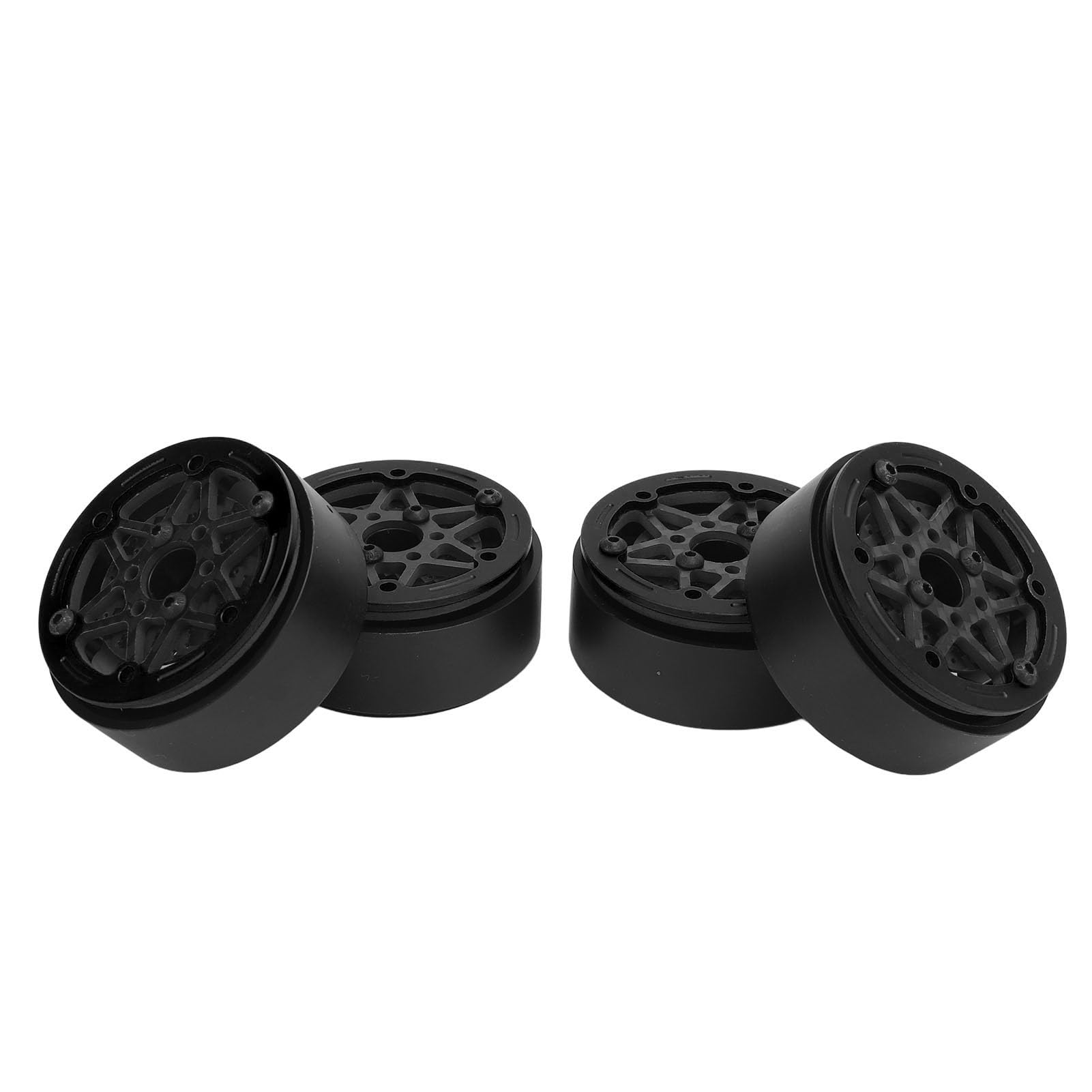 Emoshayoga 4 szt. Piasta Koła Beadlock 1,9 Cala Lekkie Włókno Węglowe do Samochodu Terenowego 1/10 RC Crawler Car (Czarny)