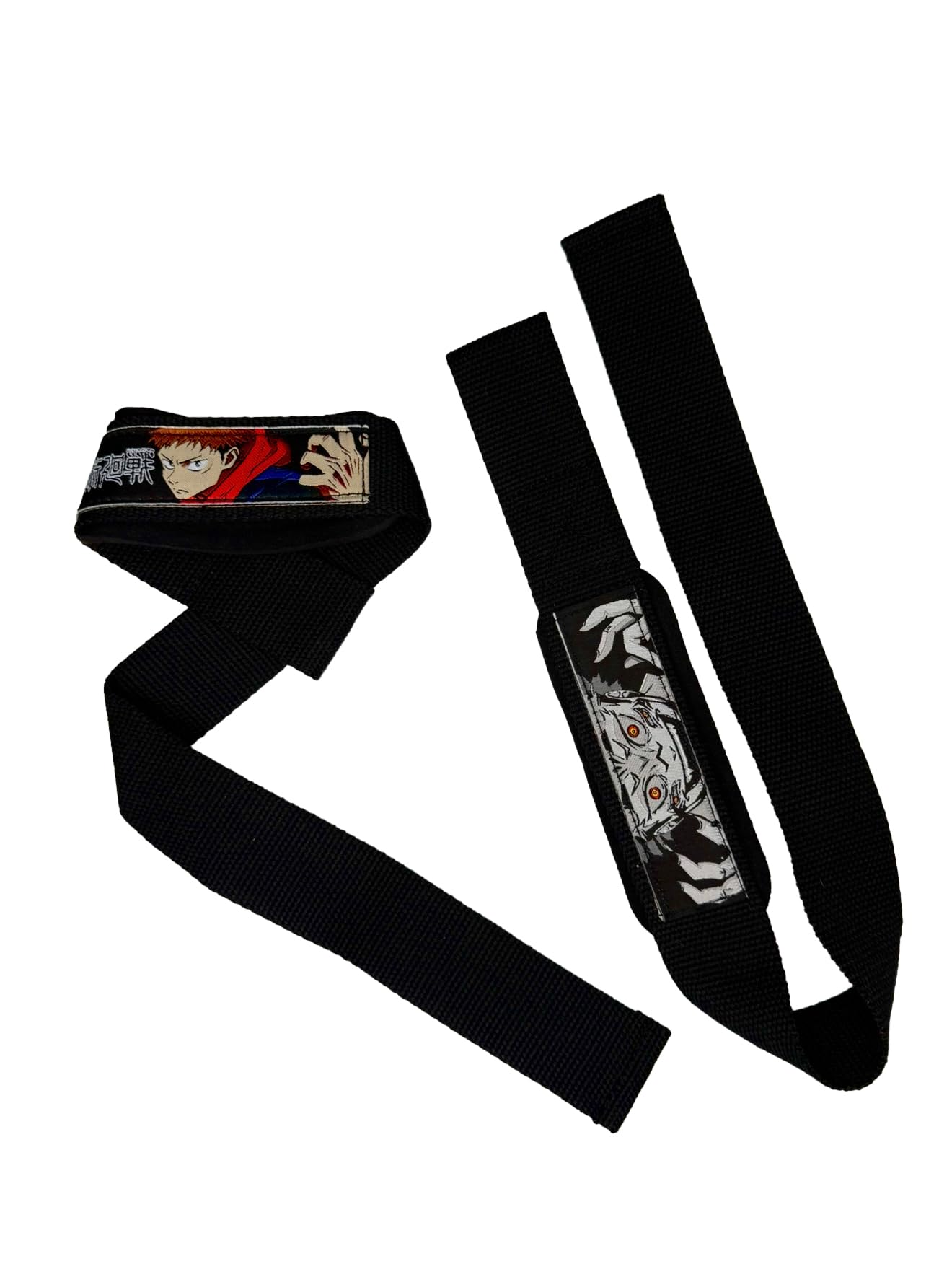 Anime Custom Lifting Straps - Non-Slip Gym Wrist Support for Deadlift, Powerlifting & Strength Training - Cool Anime Design for Fitness Enthusiasts and Anime Lovers, Men & Women, Gojo & Itadori, Jujutsu Kais#n (Itadori)