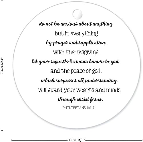 Miniatura 3 de Adorno de cerámica de recuerdo Do Not Be Anxious About Anyth para árbol de Navidad, accesorios colgantes divertidos para decoración del hogar, 3.0 in