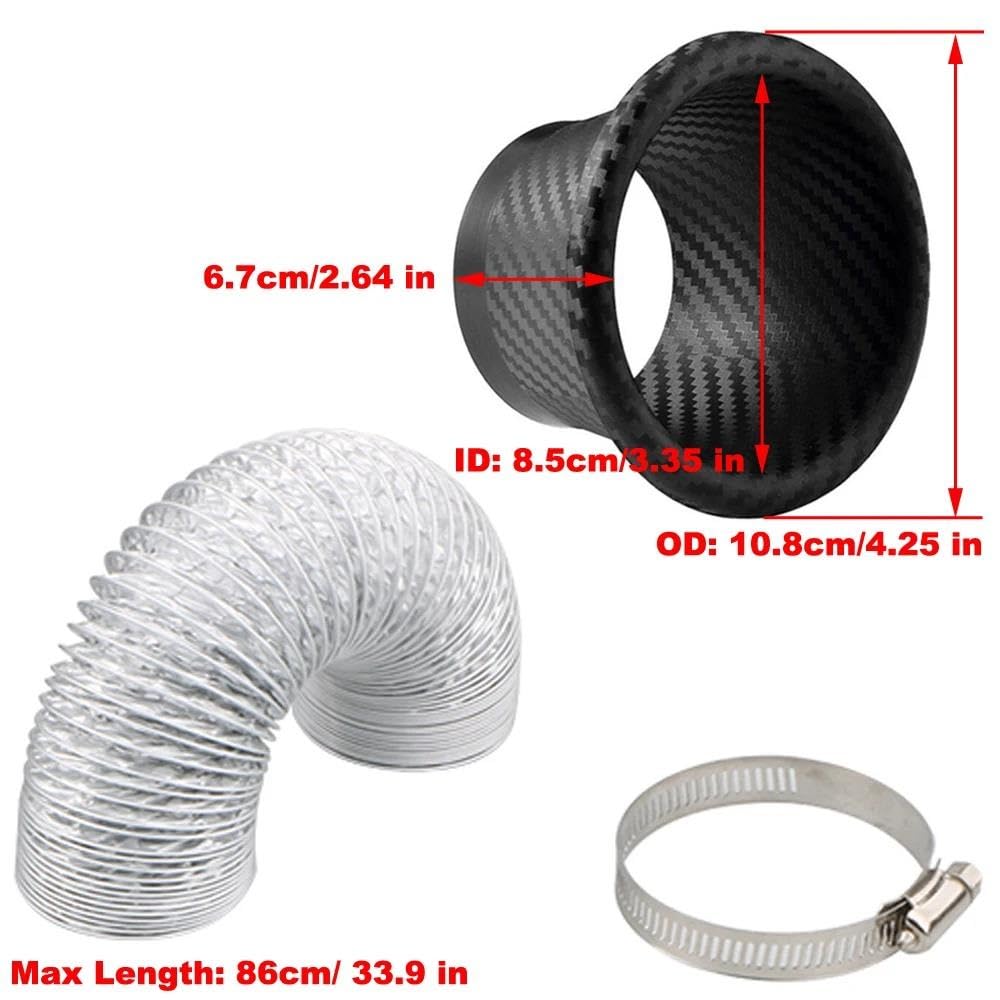 Universal Kaltluft-Ansaugrohr Set Für Auto Frontstoßstange - ABS Kunststoff Turbo Lufteinlass