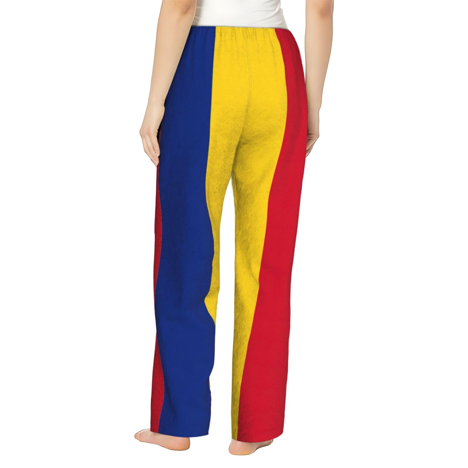 Flanell-Pyjamahose für Damen, Motiv: Flagge von Rumänien, warm, bequem, für Urlaub, Weihnachten