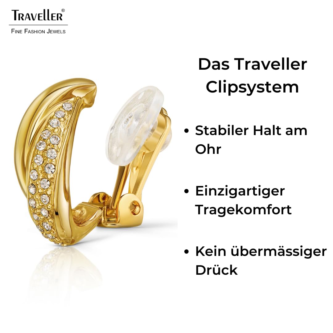 Traveller Ohrclip - 22kt vergoldet - Kristalle - 157683