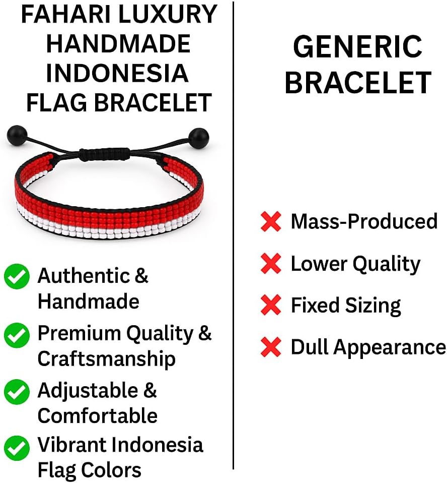 Indonesia Flag Bracelet, Adjustable, Boho Style Rope Bracelet for Women, Men, Thread String - Image 3