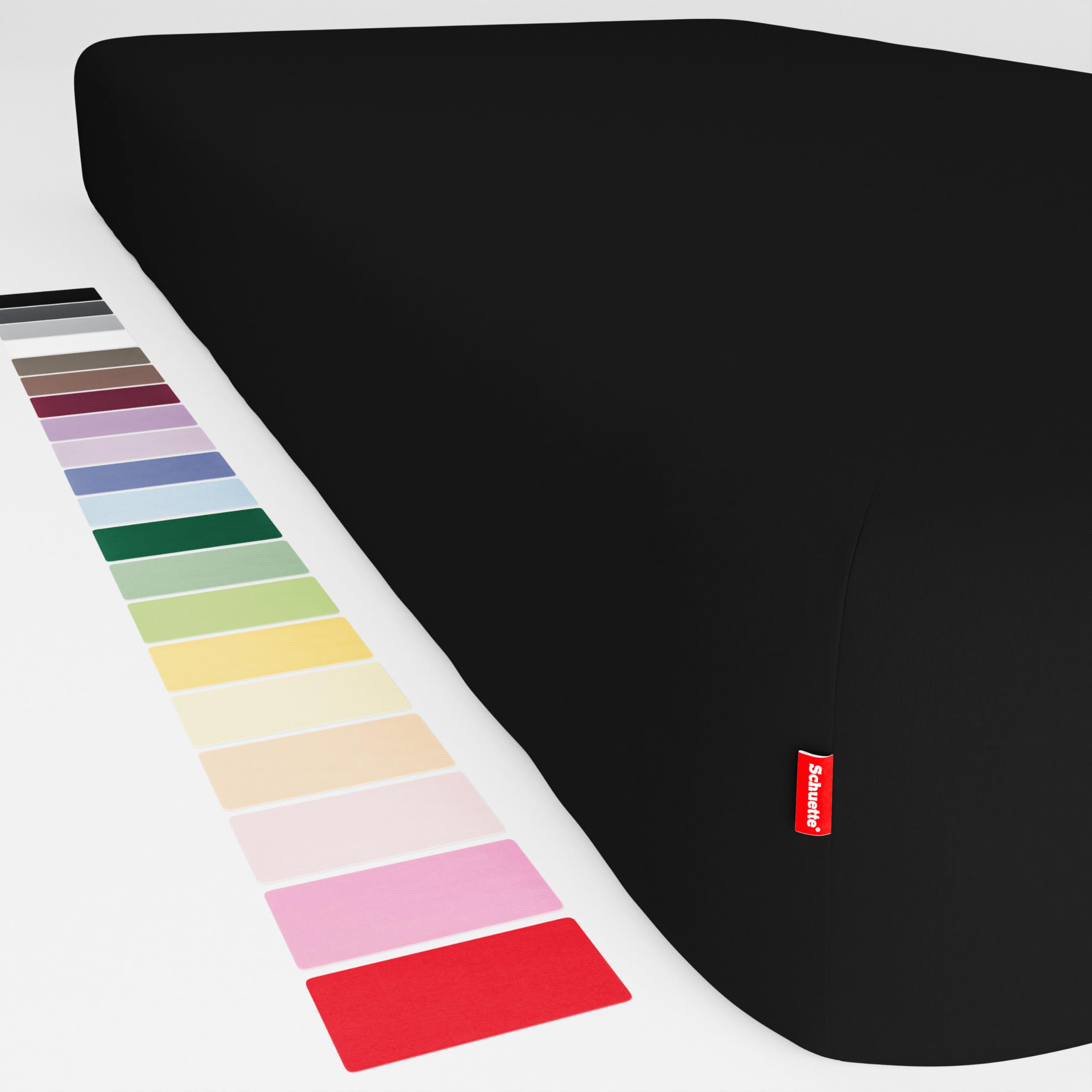 Schuette® Topper Spannbettlaken • 180x200 cm • Wow! Kollektion: Beyond Black (Schwarz) • 100% Superfluff Baumwolle, Blickdicht, Faltenfrei • mit Rundumgummi • Matratzenhöhe bis 15 cm