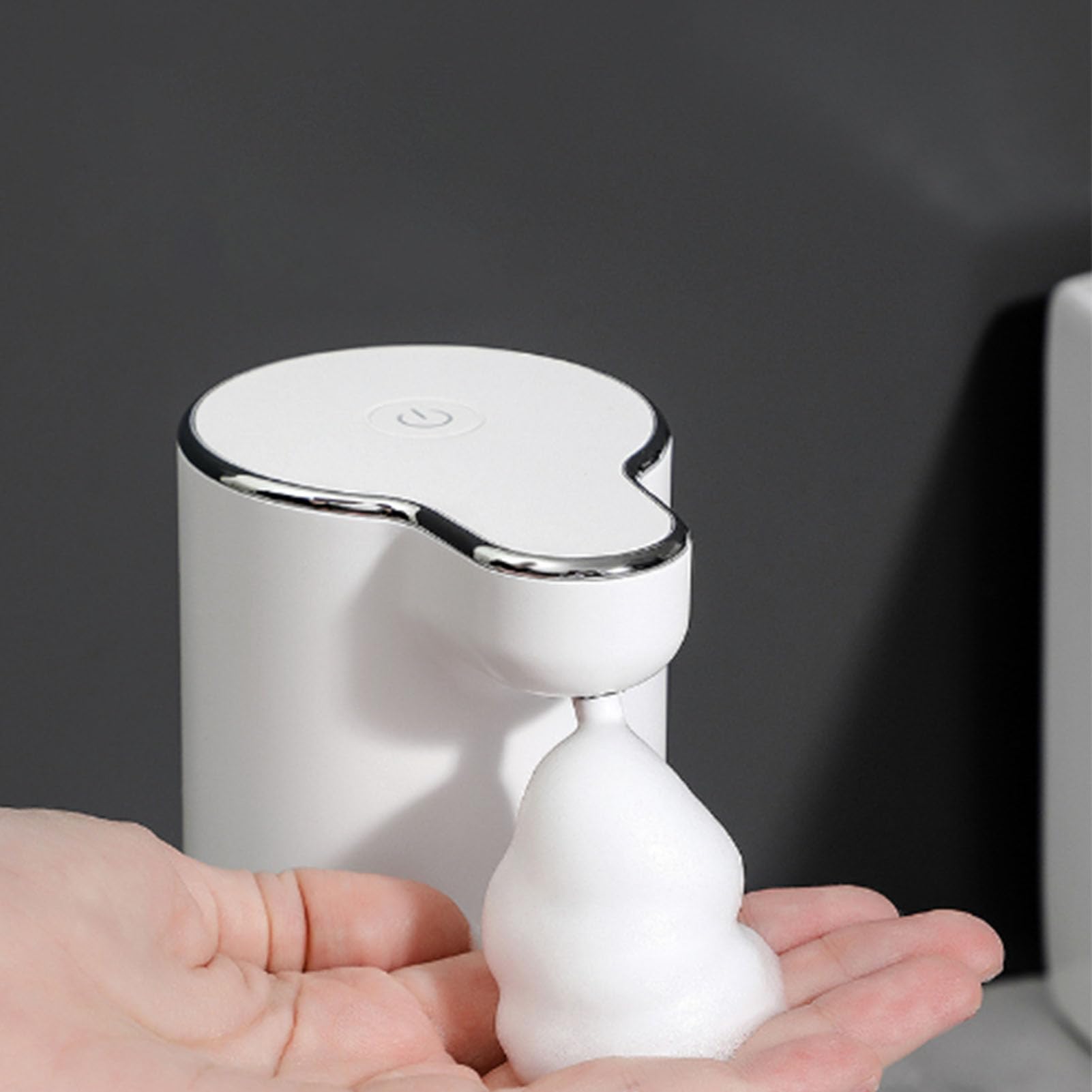 Tnfeeon Dispenser Automatico di Sapone Schiumogeno, Dispenser di Sapone Touchless in ABS con Sensore a Infrarossi, Ricaricabile da 800 MAh, 3 Livelli di Schiuma per Bagno, Hotel, Casa, Bambini