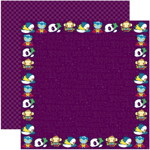Scrapbook paper to the rescue 12x12 double face super-héros pour création album souvenirs