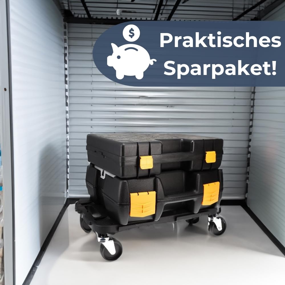 2er Set Transportroller Rollbrett Transportrollen Rollbrett Werkstatt Pflanzen Rollbretter Transport Möbelrollen flach Pflanzenroller eckig Transporthilfe mit Rollen 57