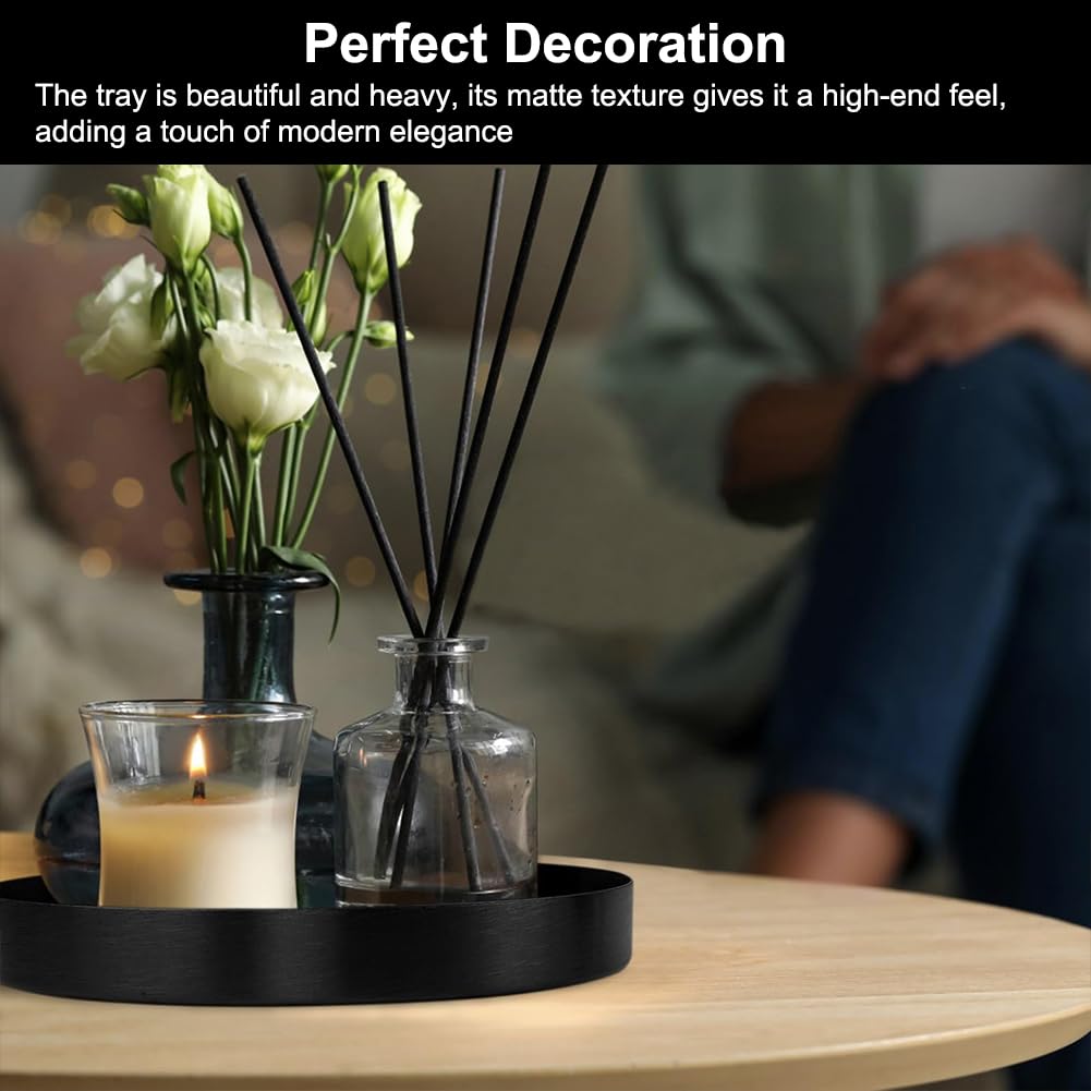 Plateau Rond En Métal Noir Mat - 20 Cm - Idéal Rangement Bijoux, Cosmétiques, Clés - Décoration Bureau, Salon, Salle De Bain Accessoire Déco Scandinave Plateau Rond En Métal Noir Mat - 20 Cm - Idéal Rangement Bijoux, Cosmétiques, Clés - Décoration Bureau, Salon, Salle De Bain Accessoire Déco Scandinave
