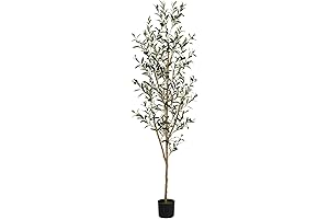 Tall Faux Olive Tree with Realistic Leaves and Fruits