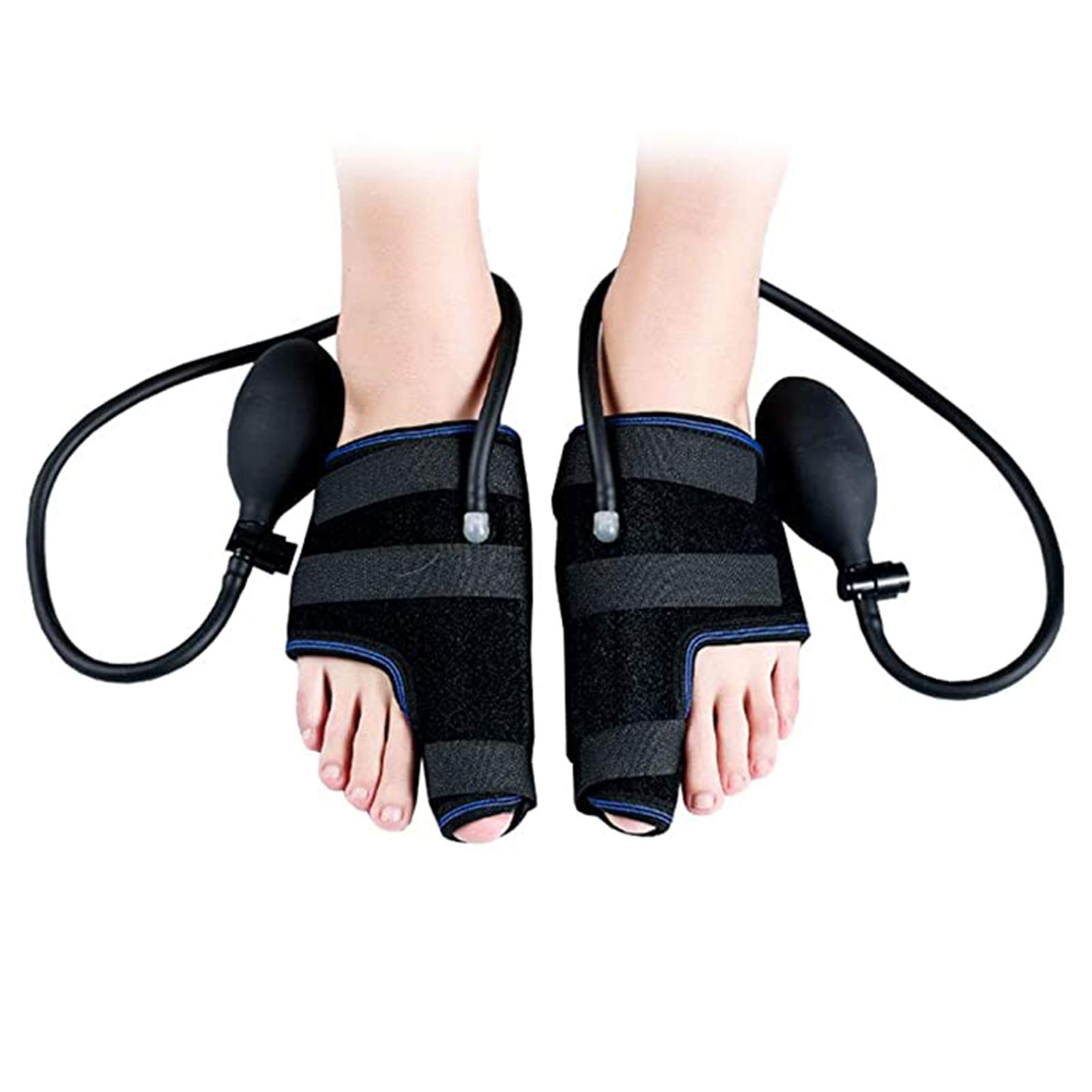 1 Par De Pulgar En Valgo Ortopédico, Soporte Neumático para Enderezar El Dedo del Pie, Presión Barométrica Controlable,Negro