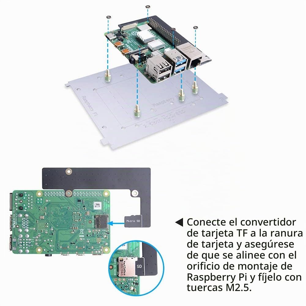 GeeekPi Caso de Cluster Raspberry Pi 8 Capas Apilable con Ventilador 120mm RGB LED 5V para 4B/3B+/3B/2B/B+ y Jetson Nano