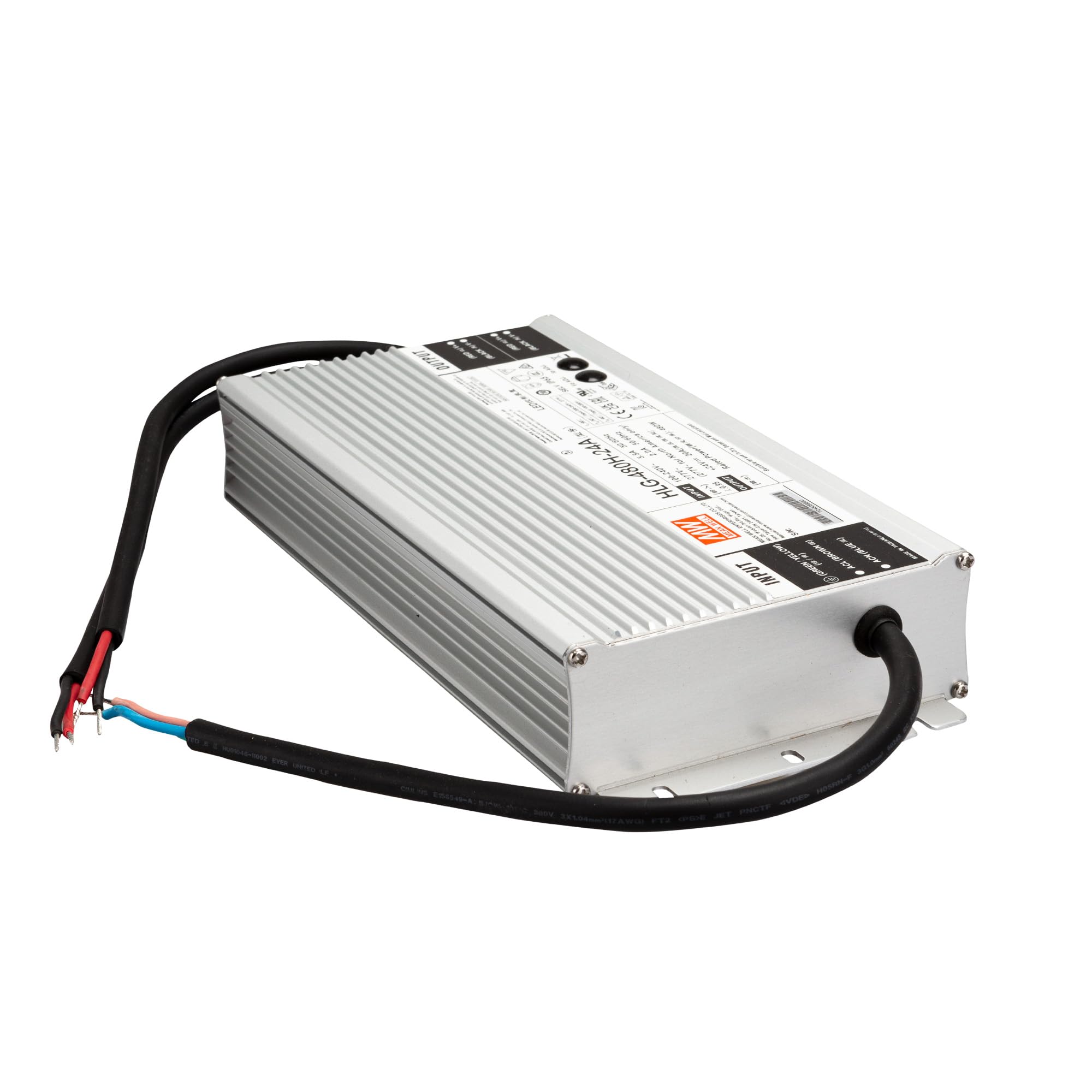 Mean Well HLG-480H-24A - Driver LED a tensione costante, corrente costante, 480 W, 20 A, 24 V/DC per esterni, PFC-Sch