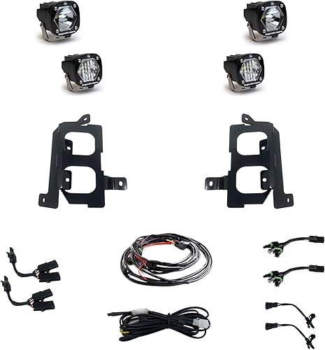 Baja Designs Kit de luces LED de bolsillo antiniebla doble S1 para GMC Sierra 1500 Truck 2019-22 (lente de esquina anchapuntual transparente)