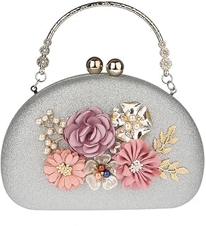 Moon Flower Clutch Bag Ladys Hand Bag Pearl Evening Bag Party Wedding Purse Accessories