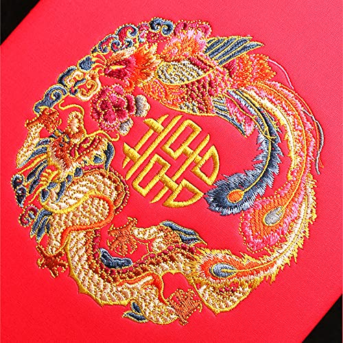 Chinese Wedding Asian Decorative Box,Chinese Traditional Embroidery Craft Gift Box Double Happiness Sign With A Combination Lock, Suitable For Dowry Gifts,Valuables, Chinese Traditional Wedding Decoration #TOP1