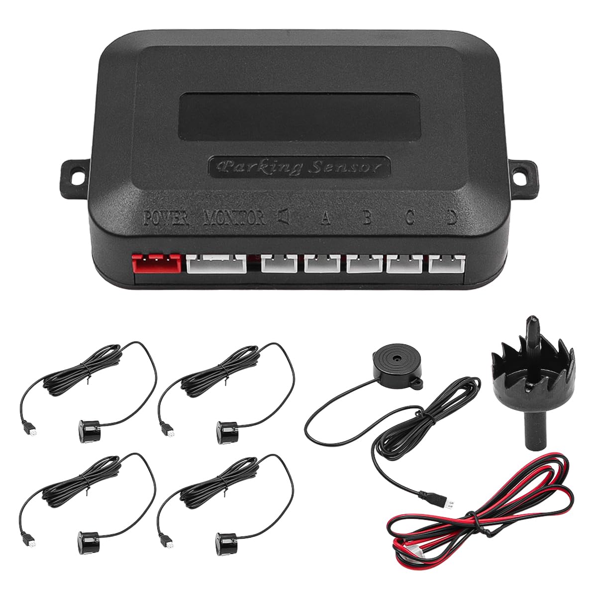 Parking Sensor Black with 4 Sensors Reverse Radar System for Car Alarm Buzzer