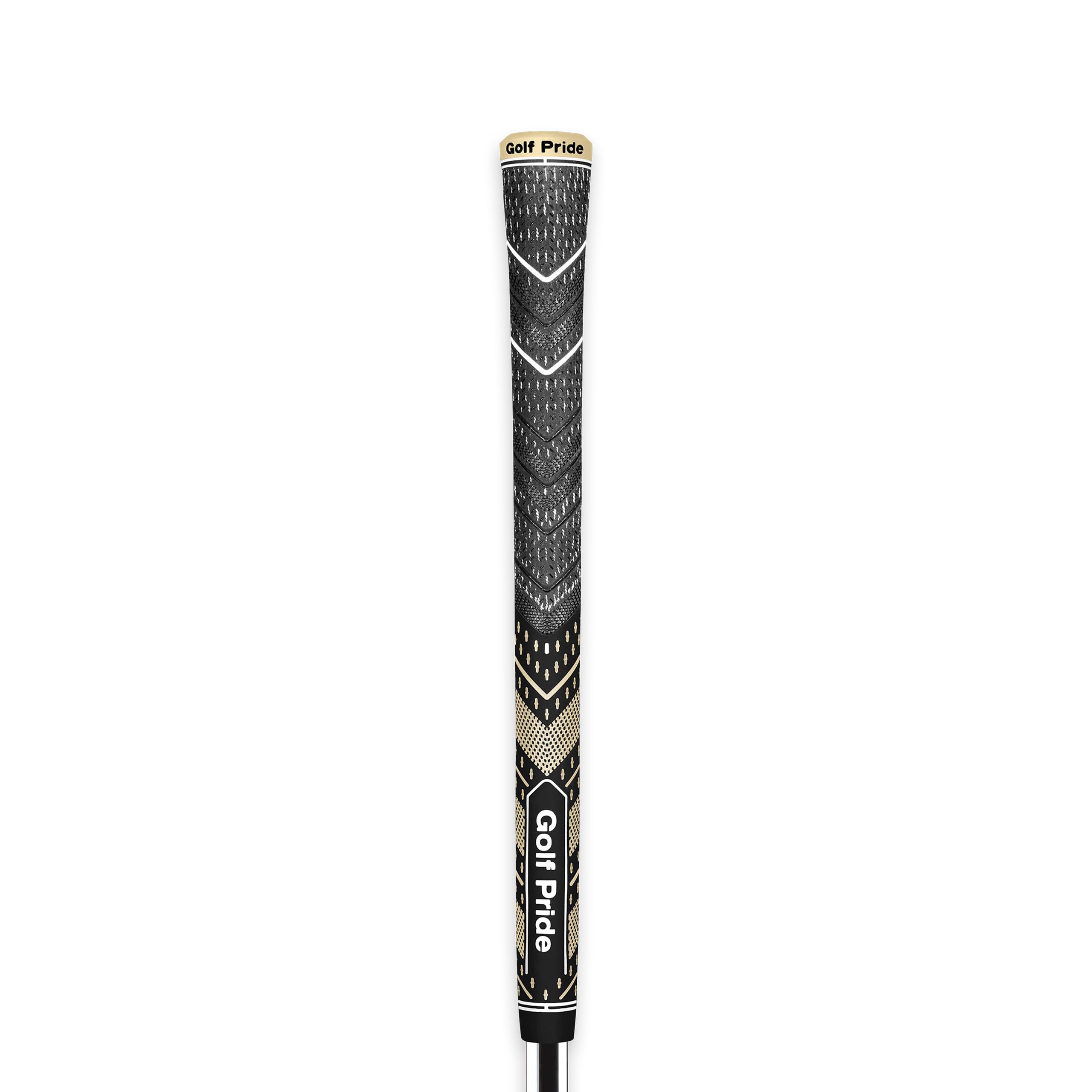 MCC Plus4 Golf Club Grip - All-Weather Hybrid Grip with Larger Lower Hand - Brushed Cotton Cord & Pebbled Texture - Black/Gold