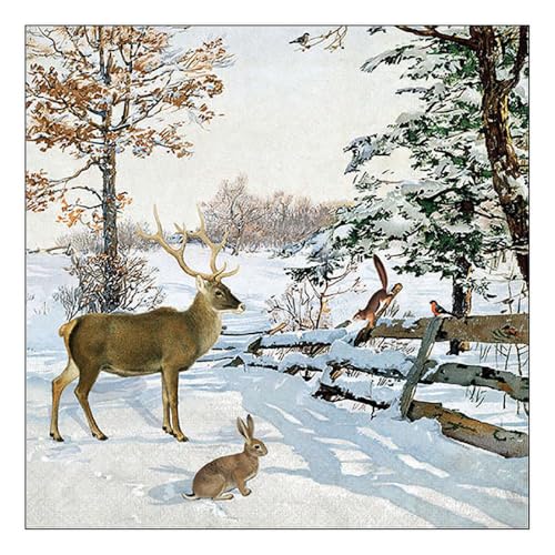 Ambiente Serviette Winter Talk, 33x33 cm, 3-lagig, 20 Stück,...