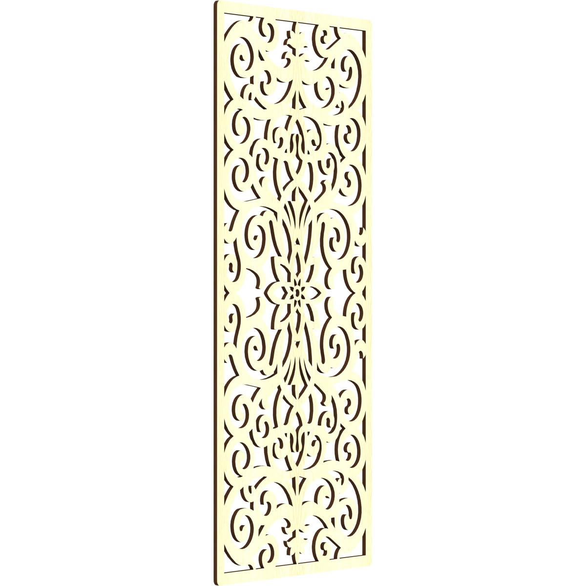 Buel Decorative Pierced Fretwork Wood Wall Panels, 17 3/8"W x 44 3/8"H x 1/4"T, Alder