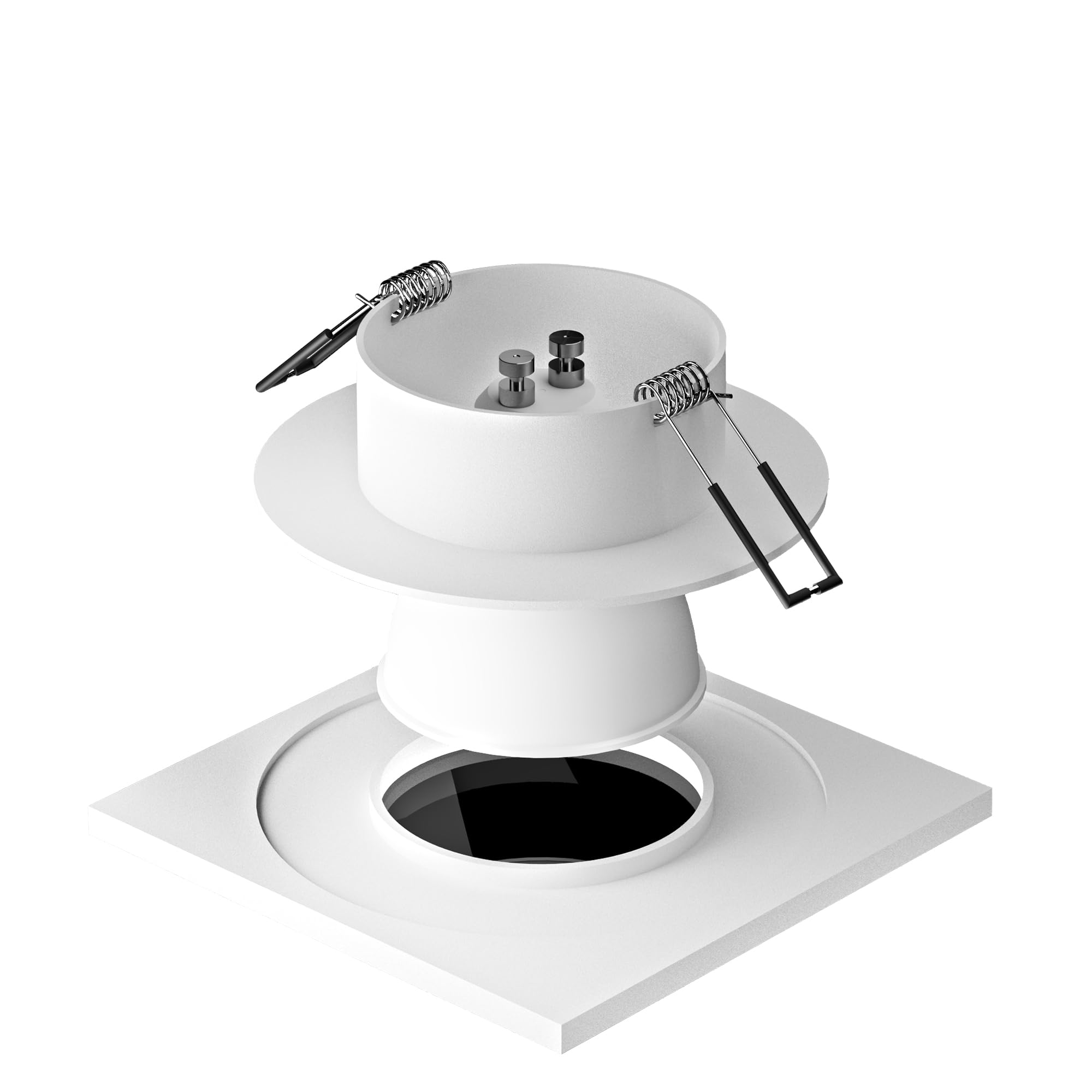 SSC-LUXon BEDA Einbaustrahler 6er Set weiß eckig IP65 GU10 2W warmweiß | Sechs flache Einbauspots IP65 weiß eckig - warmweiß, für Bad, Dusche & Flur, spritzwassergeschützt, wechselbares GU10 LED