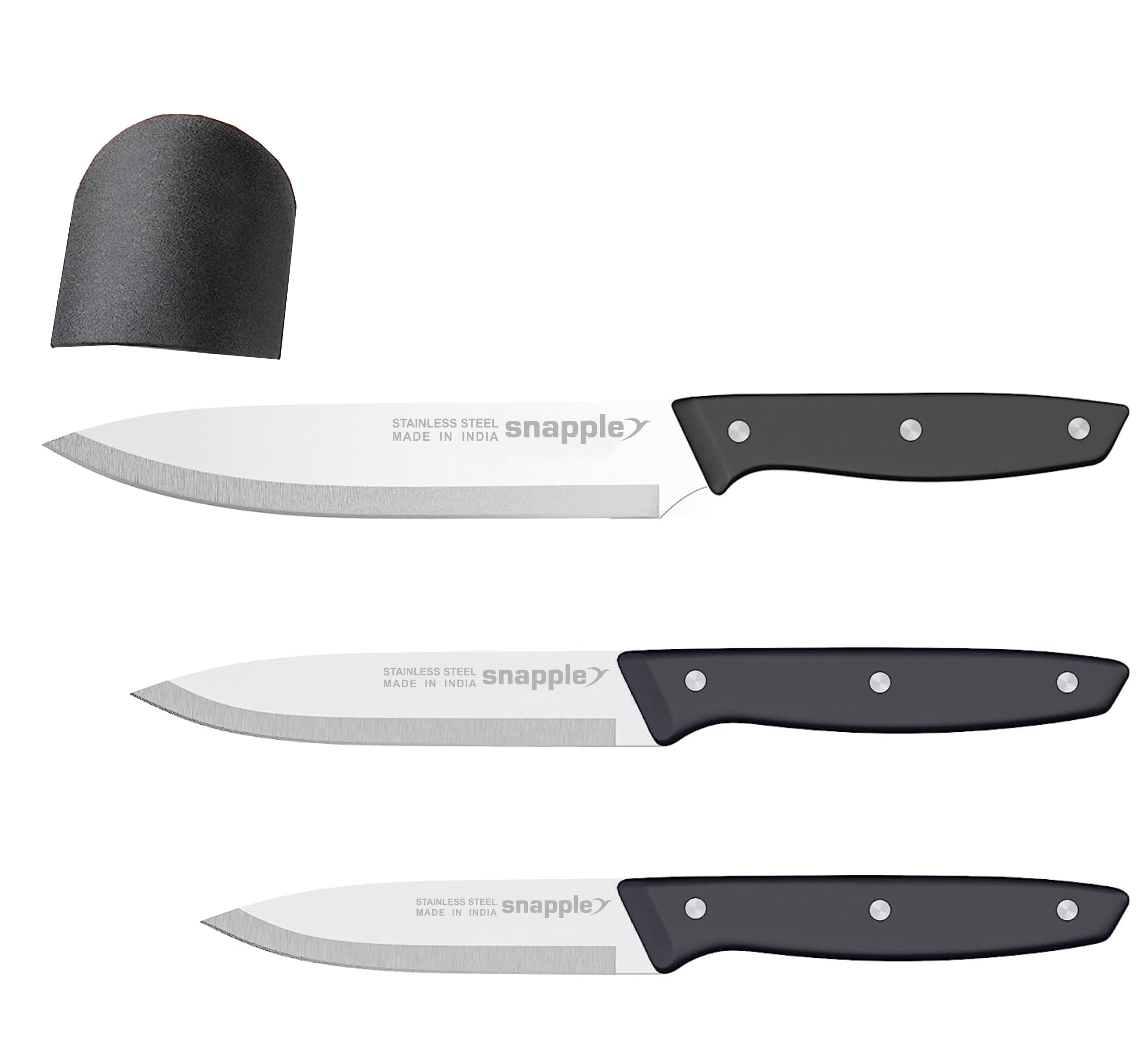 Snapple 3Pc Stainless Steel Knife Set Professional Kitchen Knife Set, Meat Knife, Chef's Knife with Non-Slip Handle Sharp Manual Sharpening for Home Kitchen and Restaurant (Laxuria)