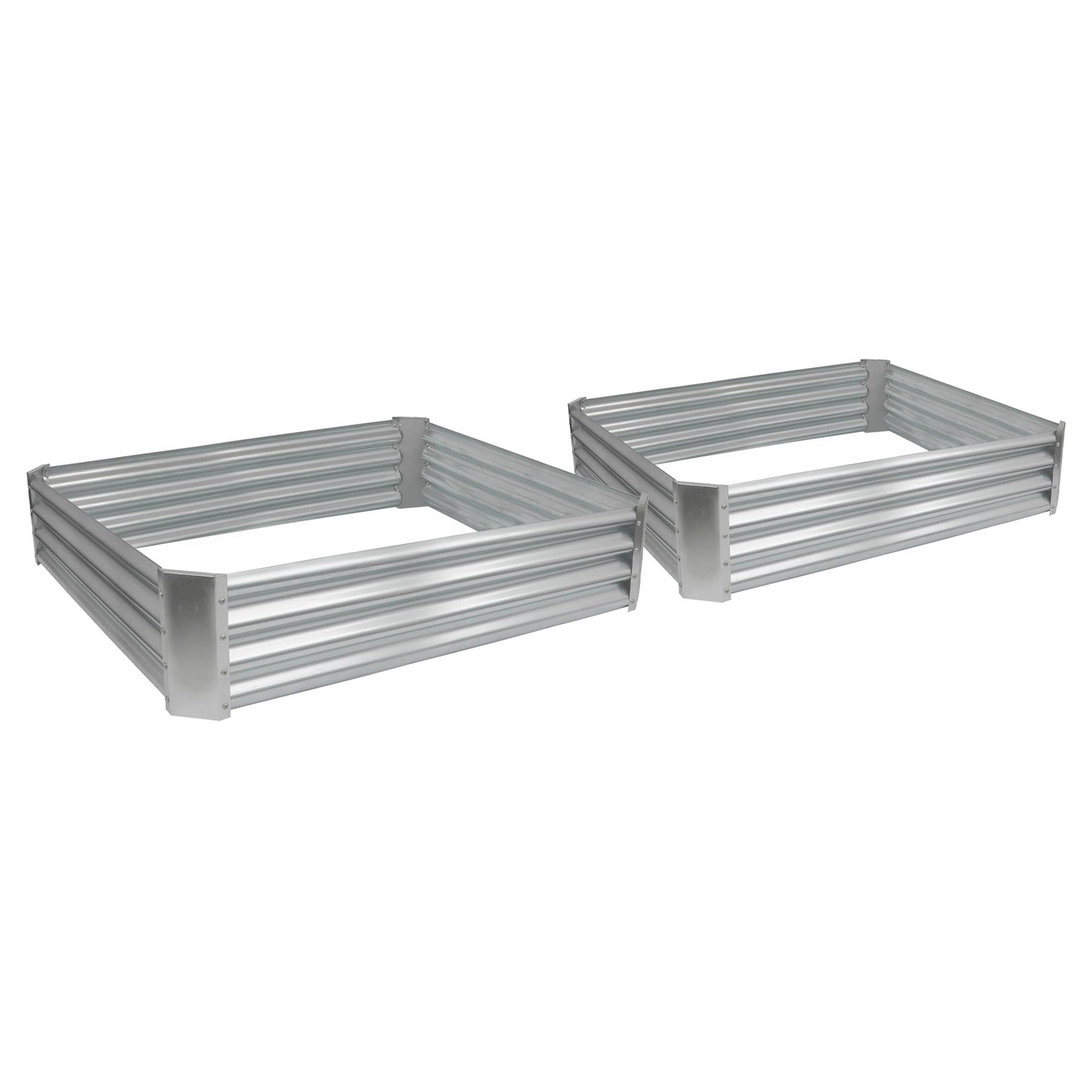 Harbour Housewares - Raised Garden Bed - 120cm - Pack of 2 - Silver