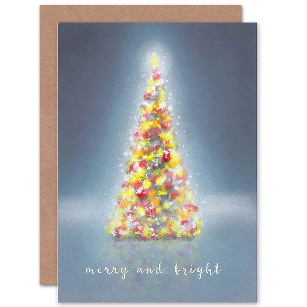 Artery8 Greeting Card - Merry & Bright - Grey