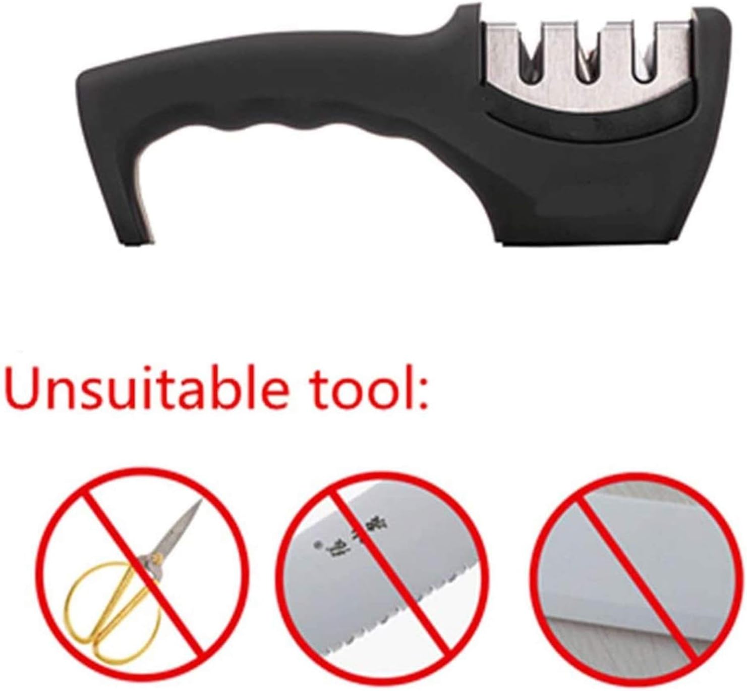 Knife Sharpener 3 In 1 Kitchen Knife Sharpener and Scissor Sharpener: Helps Repair Restore and Polish Quickly for Various Knives (Color : A)
