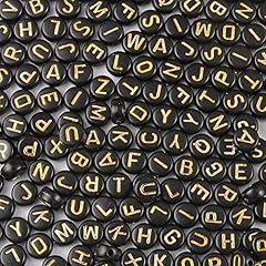 Black Beads Gold Letter