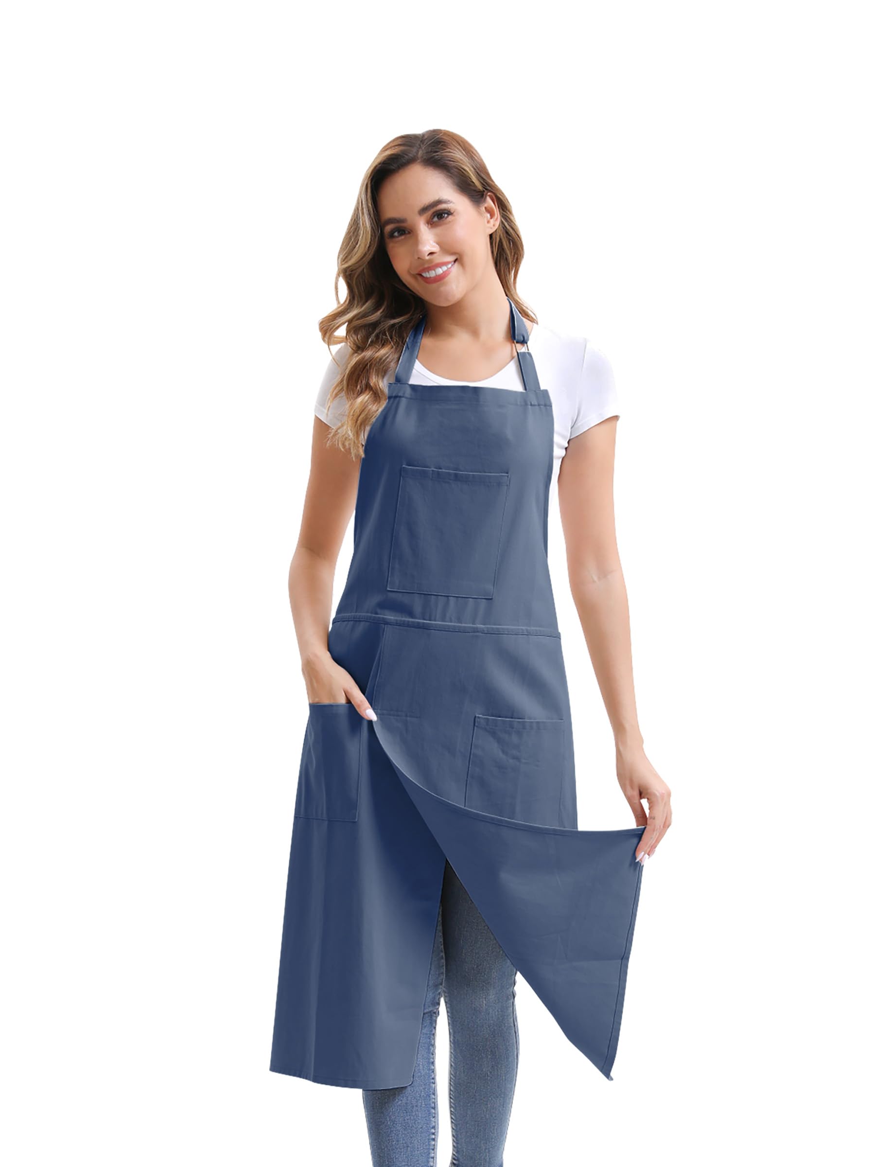 Grembiule da lavoro donna Piccadilly nero con tessuto antimacchia per parrucchiere - estetiste - Isacco