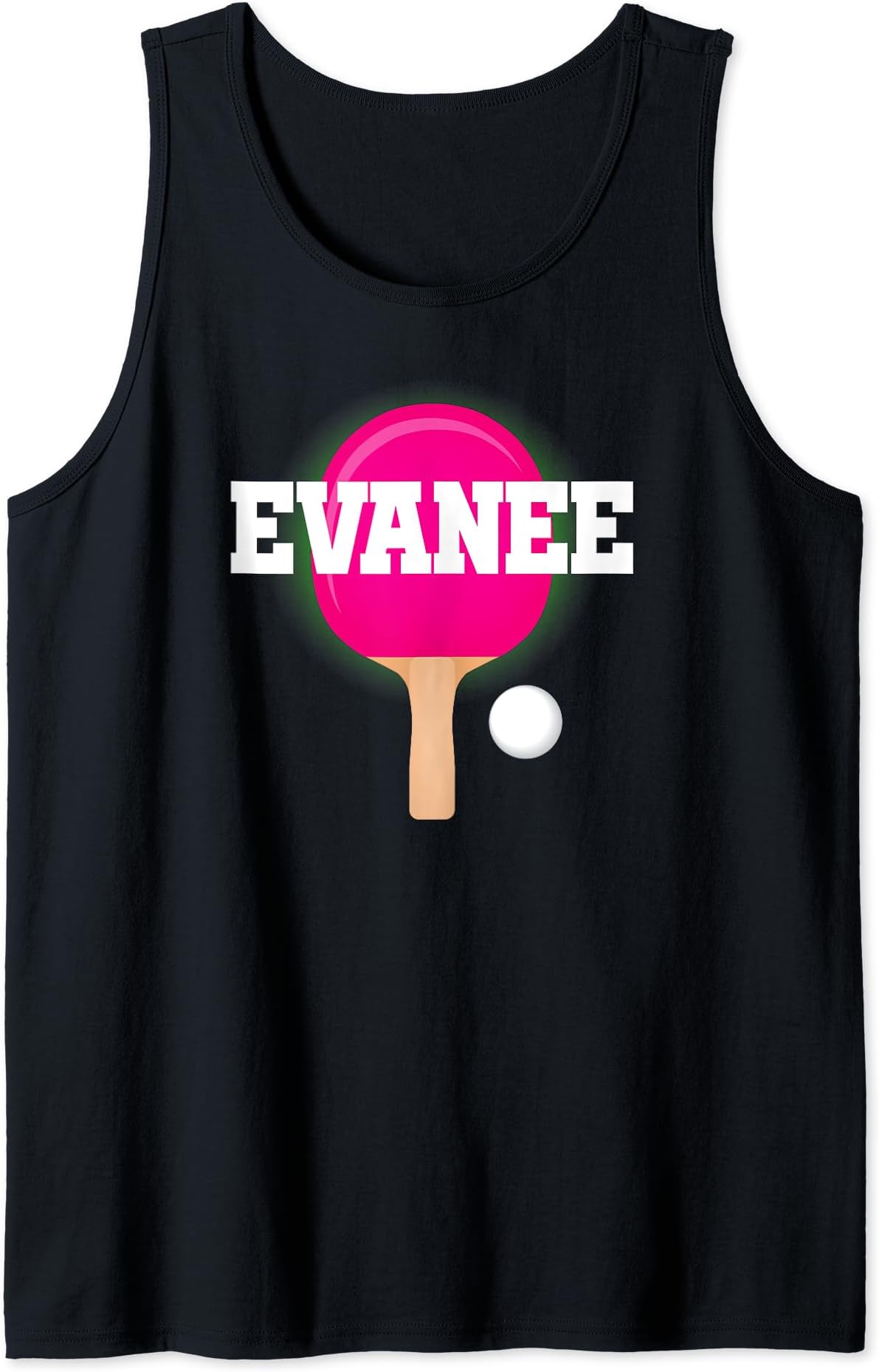 Evanee Name Girls Table Tennis Ping Pong Game Racket Sports Tank Top